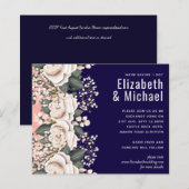 Navy Blue Light Pink Floral Wedding Budget (Vorne/Hinten)