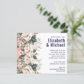 Navy Blue Light Pink Floral Wedding Budget (Stehend Vorderseite)