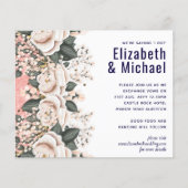 Navy Blue Light Pink Floral Wedding Budget (Vorderseite)