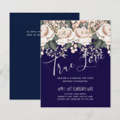 Navy Blue Light Pink Floral Wedding Budget (Vorne/Hinten)