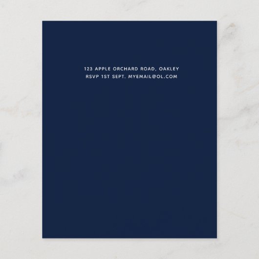 Navy Blue Light Pink Floral Wedding Budget (Rückseite)