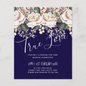 Navy Blue Light Pink Floral Wedding Budget (Vorderseite)