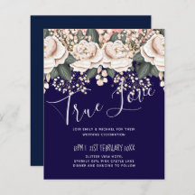 Navy Blue Light Pink Floral Wedding Budget