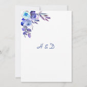 Navy Blue Lila Lavender Rose Hochzeitsaufenthalte Einladung (Rückseite)