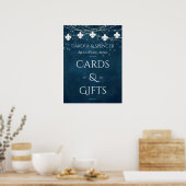 Navy Blue Lilie Fairy Light | Hochzeitszeichen Poster (Küche)