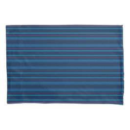 Navy Blue Lines Stripes Pillow Case Nautical Kissenbezug
