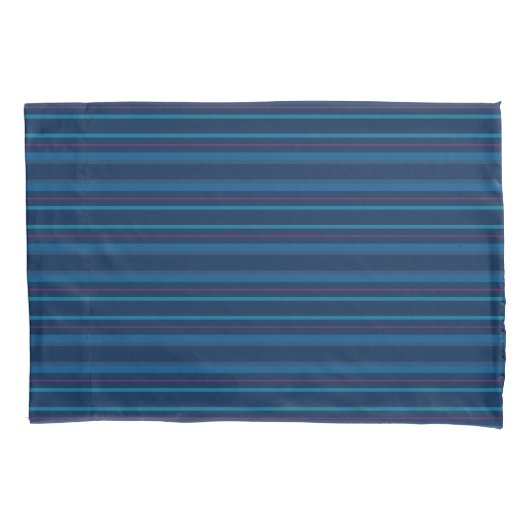 Navy Blue Lines Stripes Pillow Case Nautical Kissenbezug (Vorderseite)