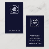 Navy Blue Logo | Custom Modern Jewelier Earring Visitenkarte (Vorne/Hinten)