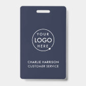 Navy Blue Logo-ID | Moderne Mitarbeiter Ausweis (Rückseite)