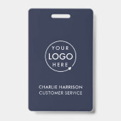 Navy Blue Logo-ID | Moderne Mitarbeiter Ausweis (Vorderseite)