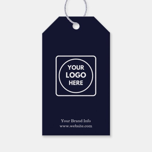Navy Blue Logo | Individuell Beruflich gebrandete Geschenkanhänger (Vorderseite)