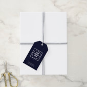 Navy Blue Logo | Individuell Beruflich gebrandete Geschenkanhänger (Mit Garn)