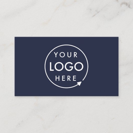 Navy Blue Logo | Minimalistisch Berufliches Untern Visitenkarte (Vorderseite)