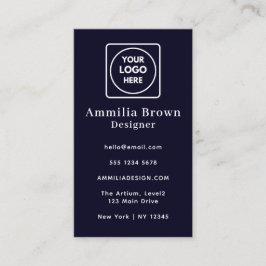 Navy Blue Logo | Minimalistisch vertikal Visitenkarte