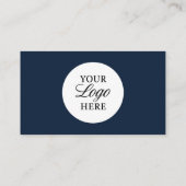 Navy Blue Logo Minimalistischer Beruflicher QR-Cod Visitenkarte (Rückseite)