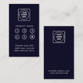 Navy Blue Logo | Modern Business Loyalty Design Treuekarte (Vorne/Hinten)