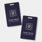 Navy Blue Logo | Moderne Berufliche Mitarbeiter-ID Ausweis (Vorder- & Rückseite)