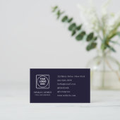 Navy Blue Logo | Modernes Design des Social Media  Visitenkarte (Stehend Vorderseite)