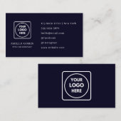 Navy Blue Logo | Modernes Design des Social Media  Visitenkarte (Vorne/Hinten)