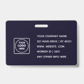 Navy Blue Logo | Modernes, trendiges Mitarbeiterde Ausweis (Rückseite)