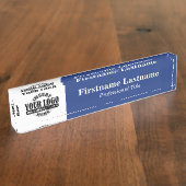 Navy Blue - Logo, Name und Berufliche Bezeichnung Namensplakette (Seite)