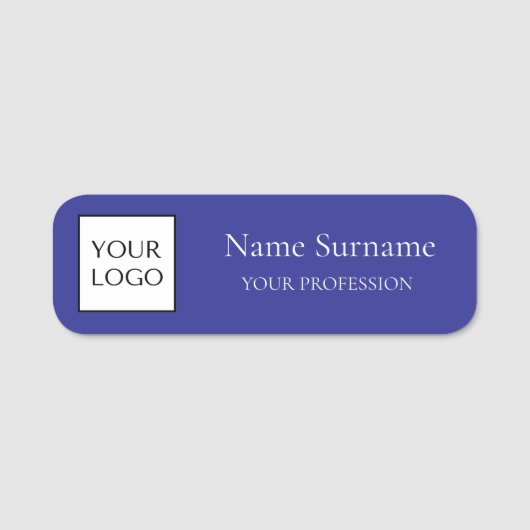 Navy Blue Logo Promotional Namensschild (Vorderseite)