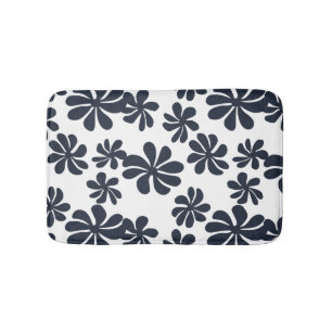 Navy Blue Loopy Blume mit benutzerdefinierter Hint Badematte