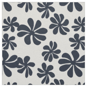 Navy Blue Loopy Blume mit benutzerdefinierter Hint Stoff