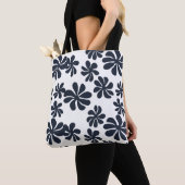 Navy Blue Loopy Blume mit benutzerdefinierter Hint Tasche (Von Nahem)