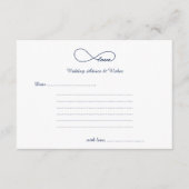 Navy Blue Love Wedding Wishes & Advice Cards Hinweiskarte (Vorderseite)