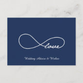 Navy Blue Love Wedding Wishes & Advice Cards Hinweiskarte (Rückseite)