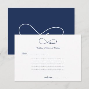 Navy Blue Love Wedding Wishes & Advice Cards Hinweiskarte