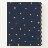 Navy Blue Lucky Stars Monogram Spiral Notebook Notizblock (Rückseite)