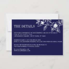 Navy Blue Magnolia Blume Bloom | HochzeitsrSVP RSVP Karte