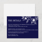 Navy Blue Magnolia Blume Bloom | HochzeitsrSVP RSVP Karte (Vorne/Hinten)