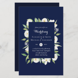Navy Blue Magnolia Budget Hochzeit lädt A9 ein