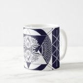 Navy Blue Mandala Coffee Mug Kaffeetasse (VorderseiteRechts)