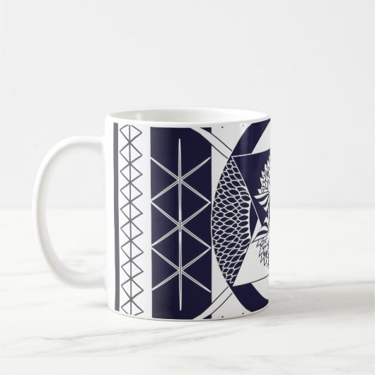 Navy Blue Mandala Coffee Mug Kaffeetasse (Links)