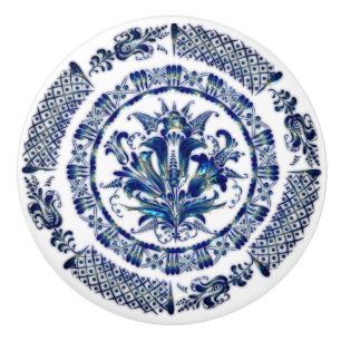 Navy Blue Mandala Design Keramikknauf