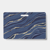 Navy Blue Marble Agate Geode Gold Business Name ID Ausweis (Rückseite)