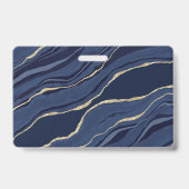 Navy Blue Marble Agate Geode Gold Business Name ID Ausweis (Rückseite)