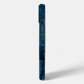 Navy Blue Marmor Texture Case-Mate iPhone Hülle (Rückseite / Links)
