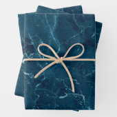 Navy Blue Marmor Texture Geschenkpapier Set (Beispiel)