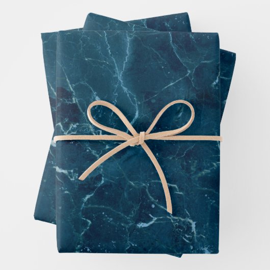 Navy Blue Marmor Texture Geschenkpapier Set (Beispiel)