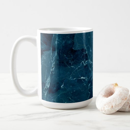 Navy Blue Marmor Texture Kaffeetasse (Mit Donut)