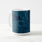 Navy Blue Marmor Texture Kaffeetasse (Vorderseite Links)