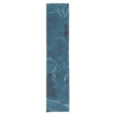 Navy Blue Marmor Texture Kurzer Tischläufer (Vorderseite)