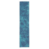 Navy Blue Marmor Texture Kurzer Tischläufer (Vorderseite)