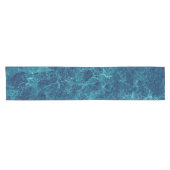 Navy Blue Marmor Texture Kurzer Tischläufer (Horizontal)