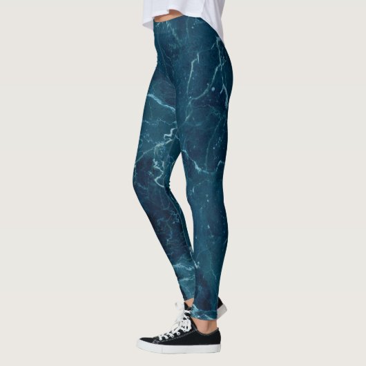 Navy Blue Marmor Texture Leggings (Links)